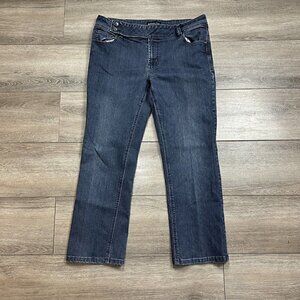 Gasoline Jeans Size 14 Denim Woman’s Straight Leg Stretch Blue